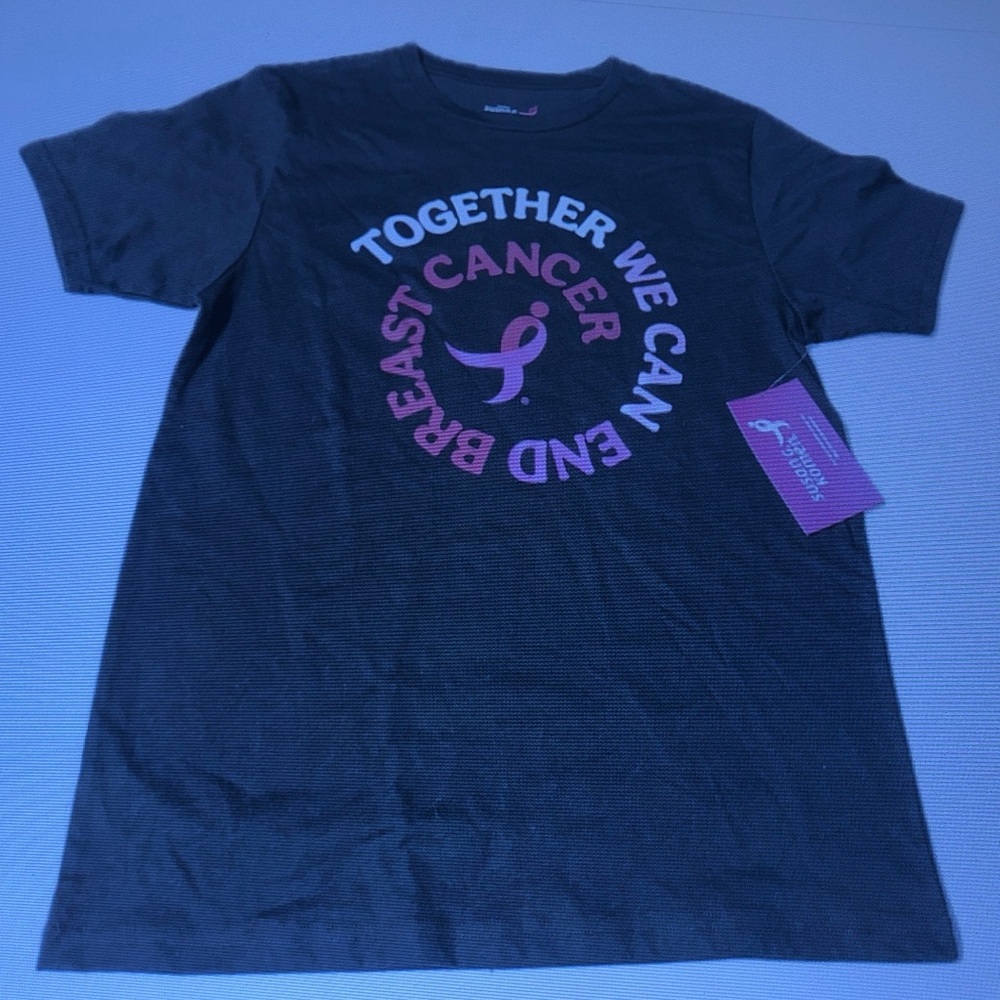 Kids Together We Can End Breast Cancer Graphic Tee - Black & Pink